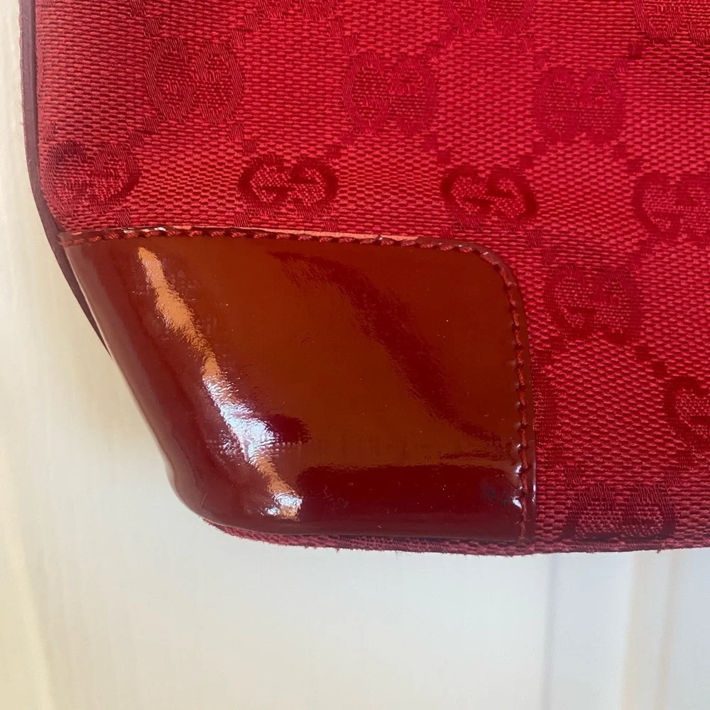 👜Authentic Gucci GG Canvas Shoulder Bag - Red - Picture 4 of 16